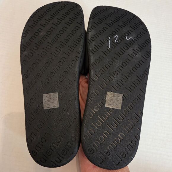 Lululemon Restfeel Sandals Womens Size 11 Slides Black On Black Slip On Beach - Picture 7 of 10